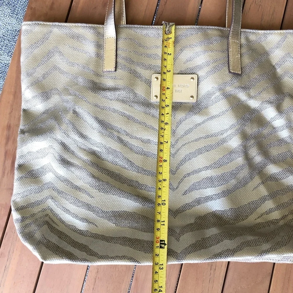 Michael Kors gold and tan shimmer tote